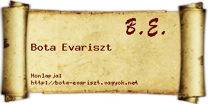 Bota Evariszt névjegykártya